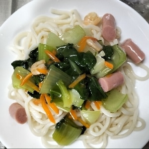 余った八宝菜で簡単野菜うどん